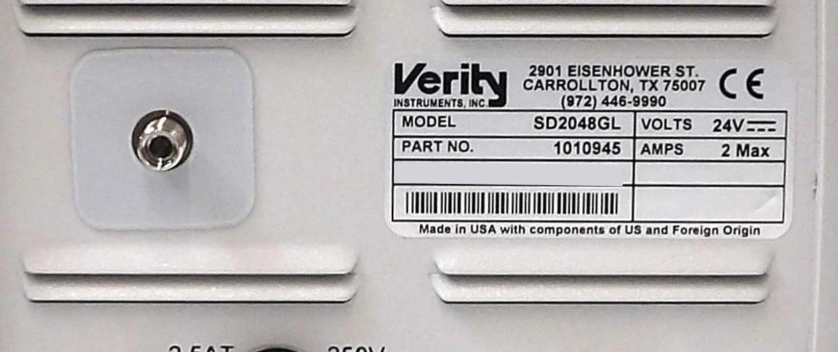 Used Verity Instruments 1010945 High Resolution Spectrometer SD2048GL New Surplus