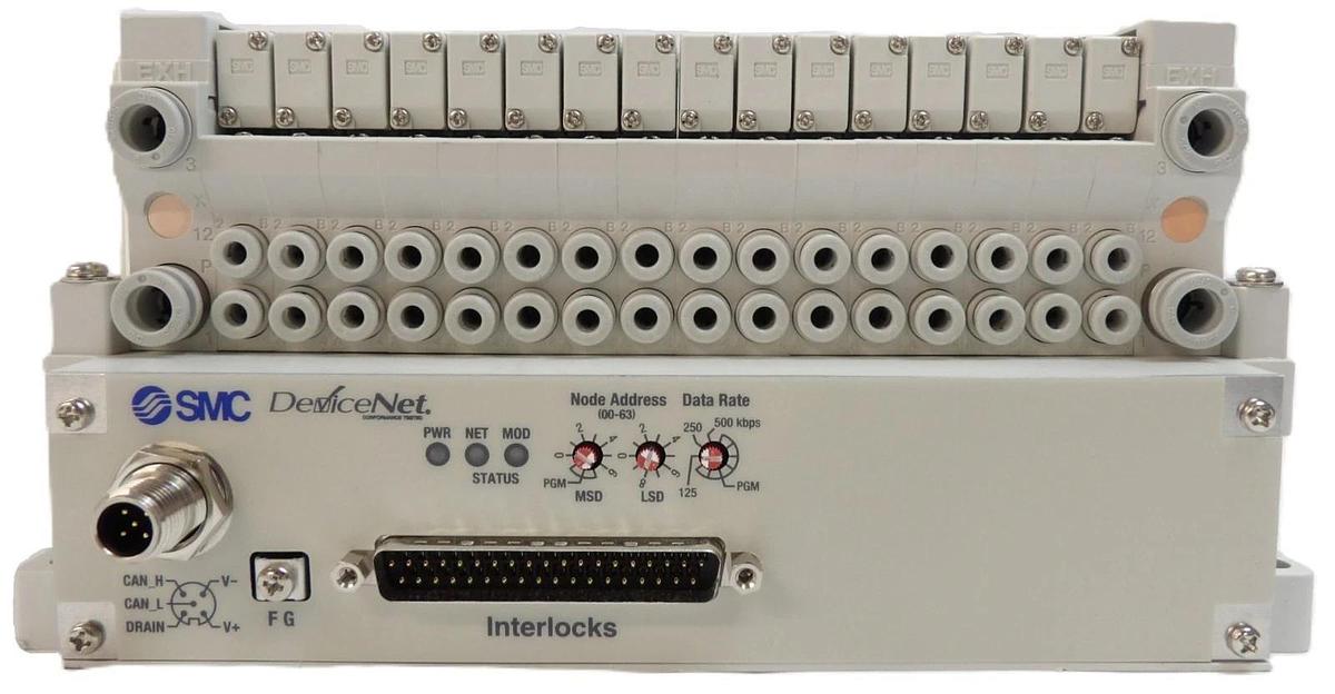 SMC VV5Q11-16-X1620 16-Port Pneumatic Manifold with EX420-SDN2 New Surplus