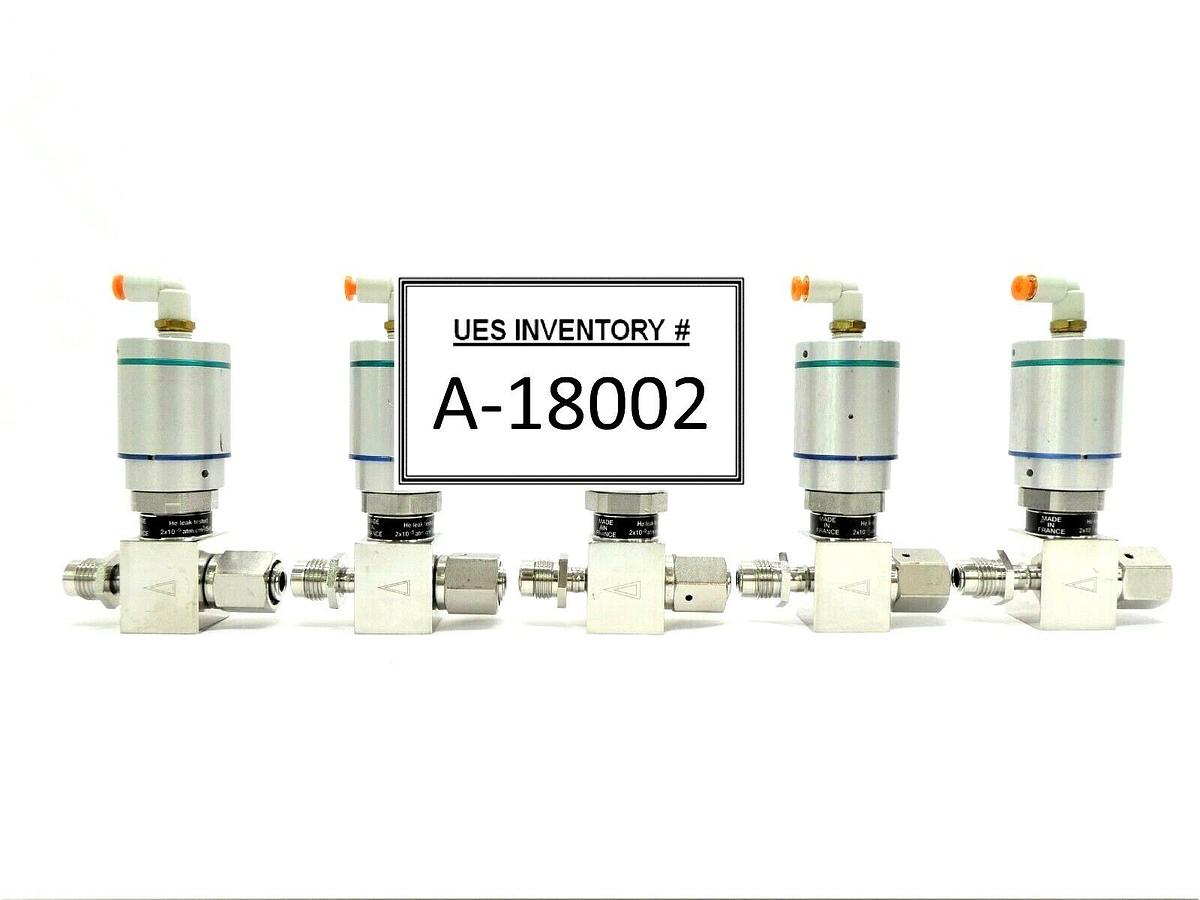 Used Qualiflow 2x10-9atm.cm3/Sec N.O. 2-Way Pneumatic Valve F HF Series Lot of 5
