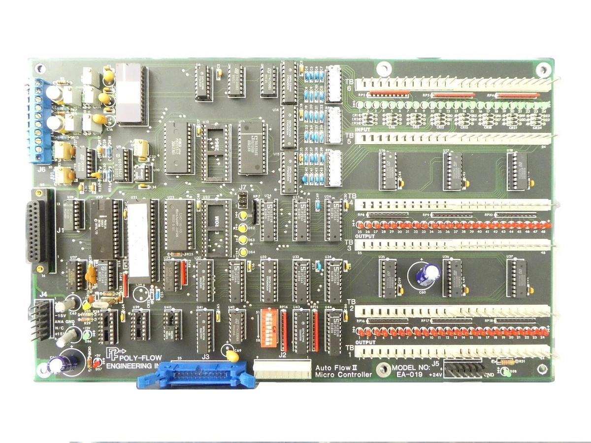 Used Poly-Flow Engineering EA-019 Auto Flow II Micro Controller PCB Working Surplus