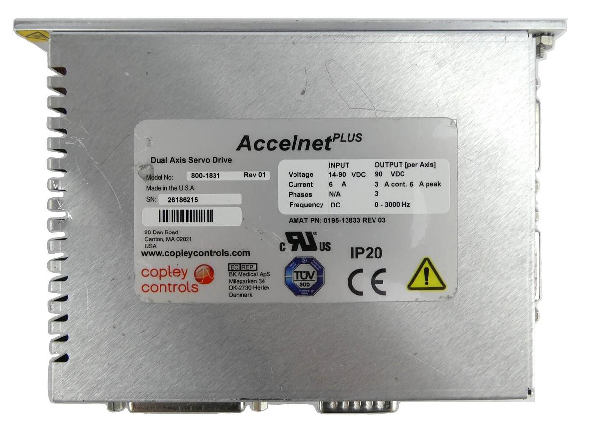 Used Copley Controls 800-1831 Servo Drive AMAT Applied Materials 0195-13833 Working