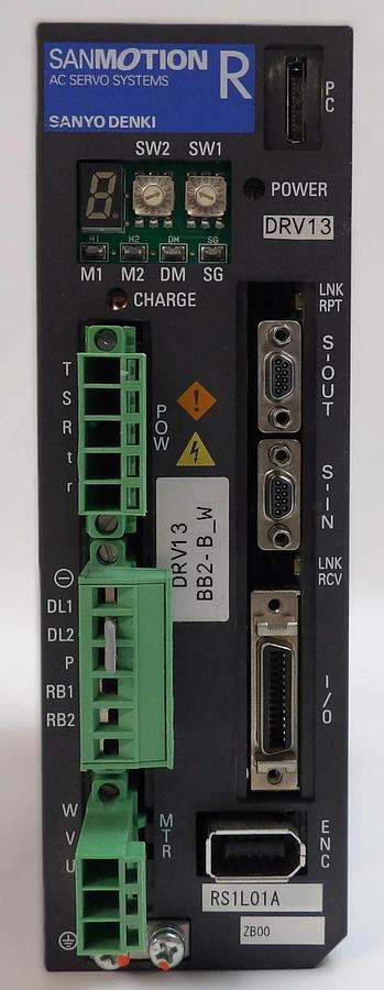 Used Sanyo Denki RS1L01AZB00 Servo Drive SANMOTION R Reseller Lot of 2 Working