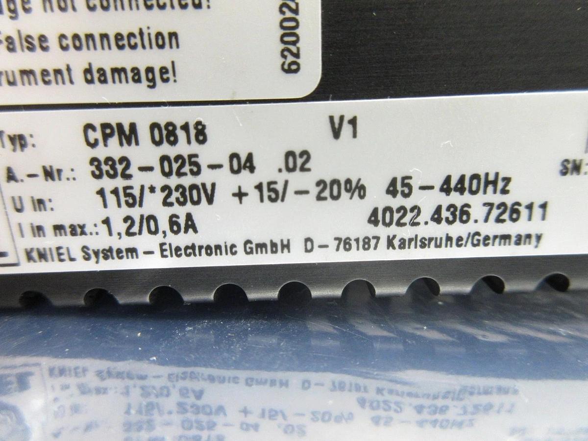Used Kniel System-Electronic 332-025-04 .02 Power Supply Card PCB 4022.436.72611 Used