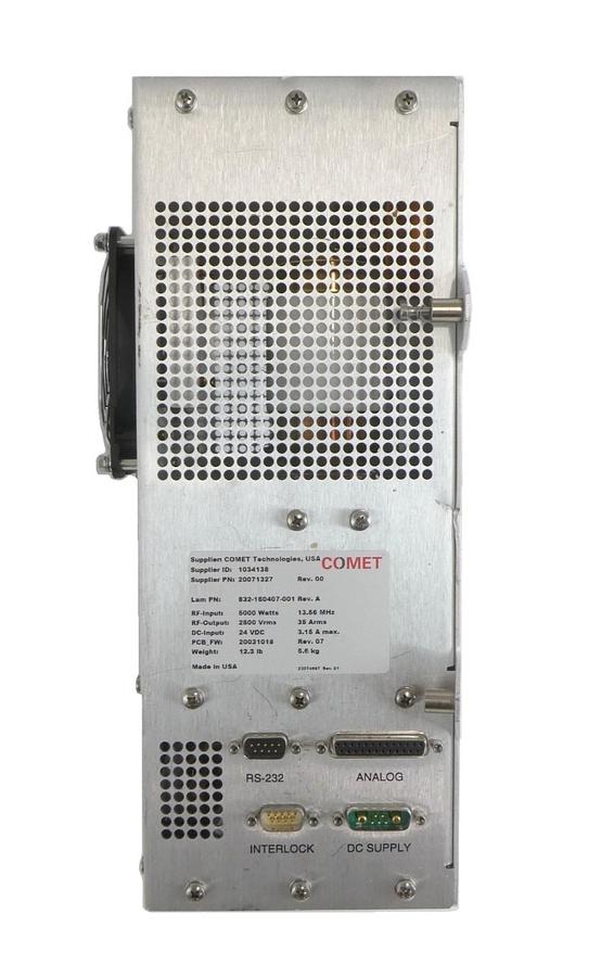 Used Comet Technologies 20071327 RF Match Lam Research 832-160407-001 Untested As-Is