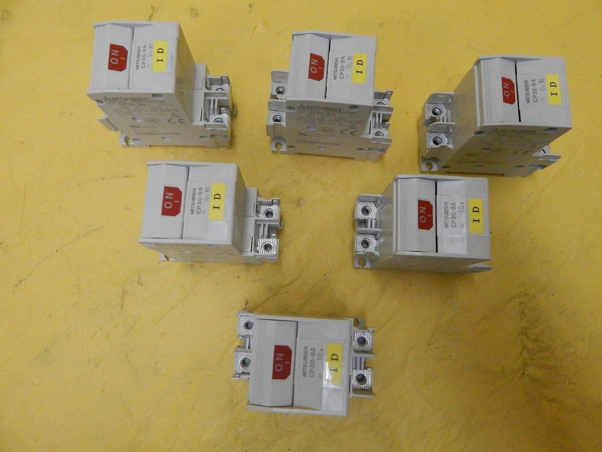 Used Mitsubishi CP30-BA Circuit Protector 2-Pole 10A Reseller Lot of 6 Used Working