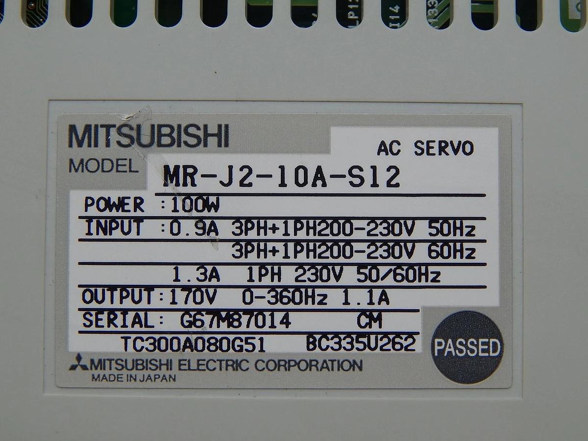 Used Mitsubishi MR-J2-10A-S12 AC Servo Drive MELSERVO Used Working