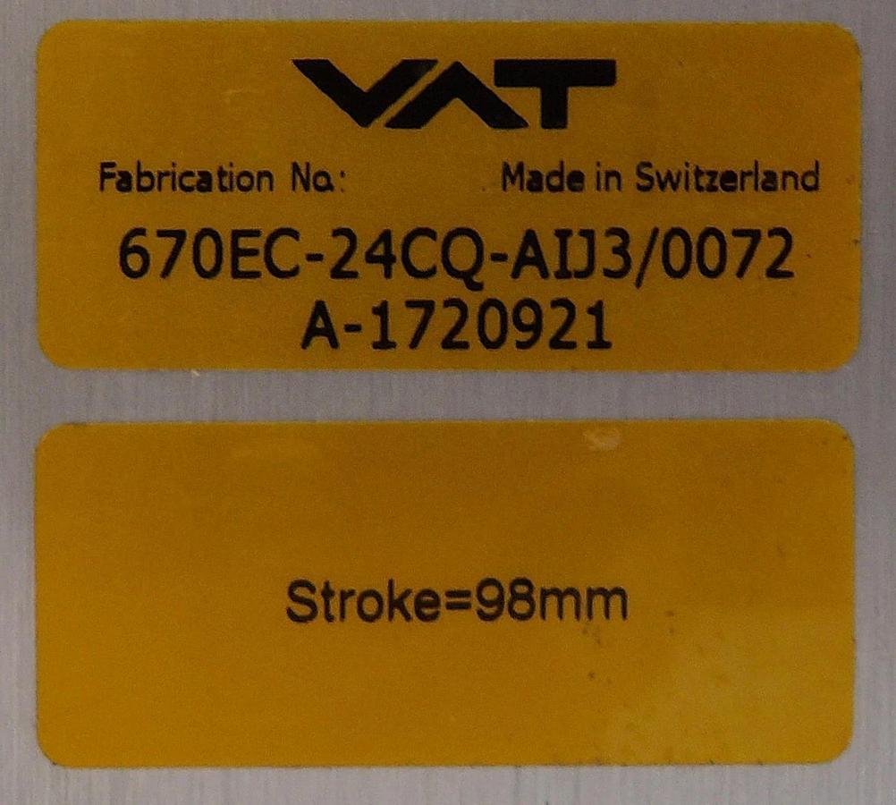 Used VAT 670EC-24CQ-AIJ3 External Controller Module Working Surplus