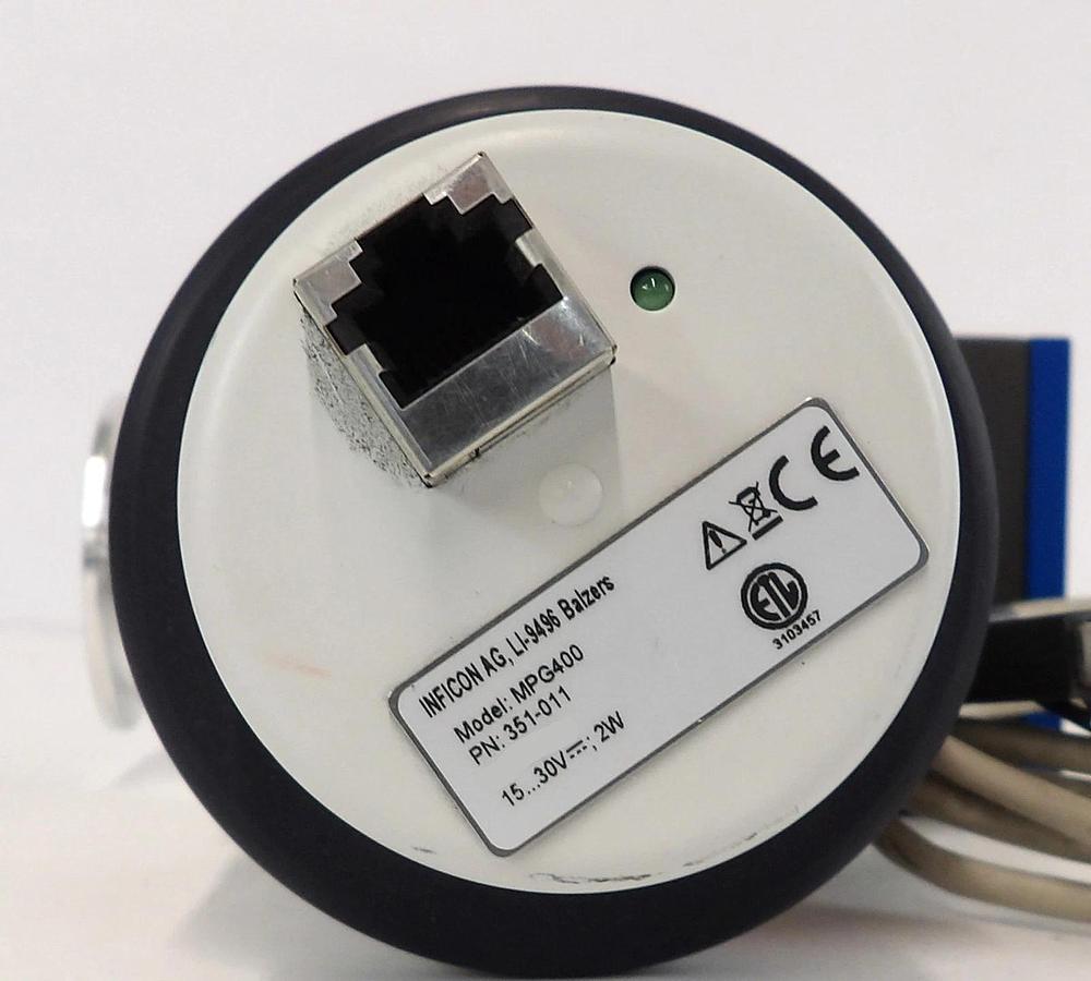 Used VAT 21632-KA11-AAE2 Pneumatic Angle Valve with Inficon 351-011 MPG400 Working
