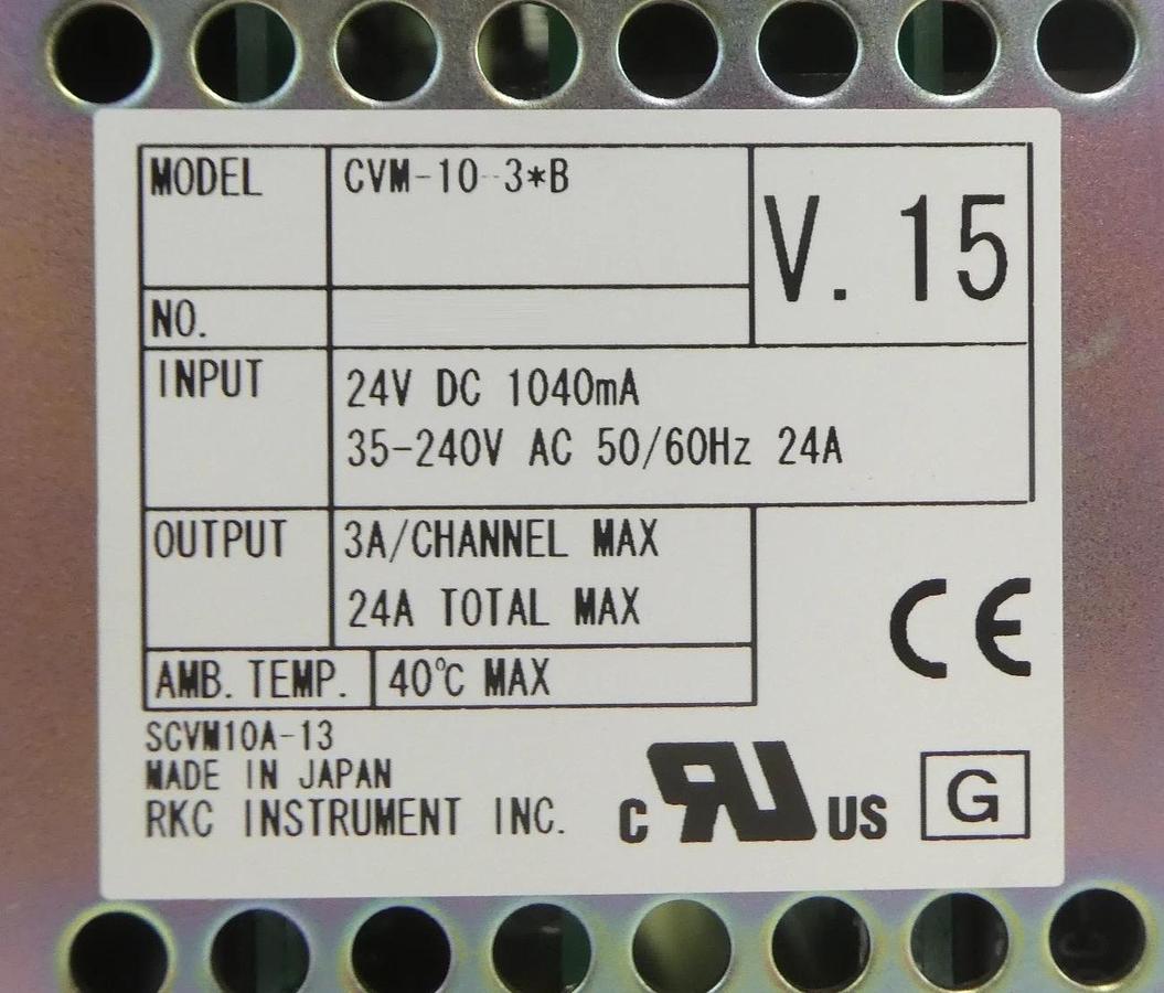 Used RKC Instrument CVM-10-3*B Power Supply Reseller Lot of 2 Working Surplus