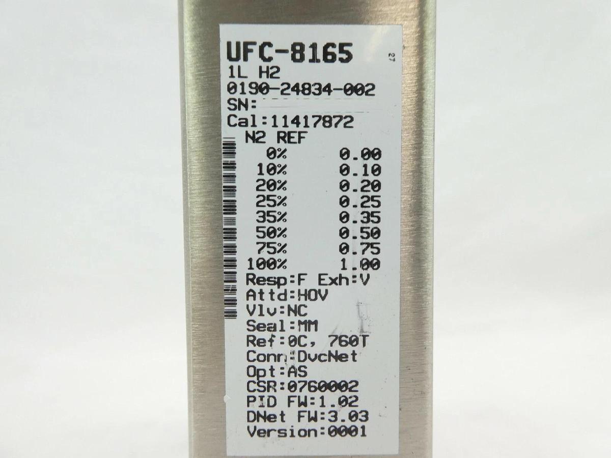Used Celerity UFC-8165 Mass Flow Controller MFC AMAT 0190-24834 1L H2 Working Spare