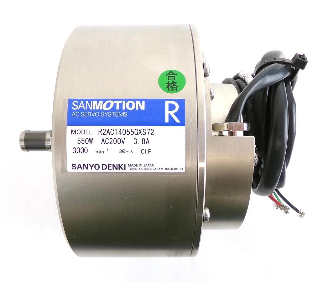 Used Sanyo Denki R2AC14055GXS72 AC Servo Motor Sanmotion Q Working Surplus