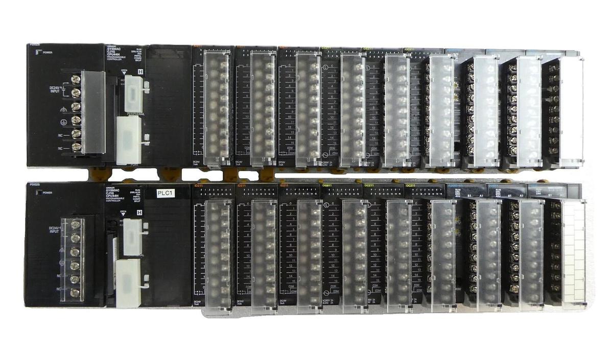 Used Omron SYSMAC Programmable Logic Controller CJ1W-PD025 CJ1G-CPU44H Lot of 2