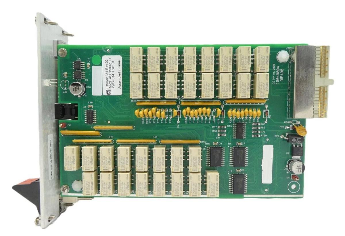 Used MKS Instruments AS01500-10-1 Interlock Module PCB CDN497 AMAT 0190-61381 Working