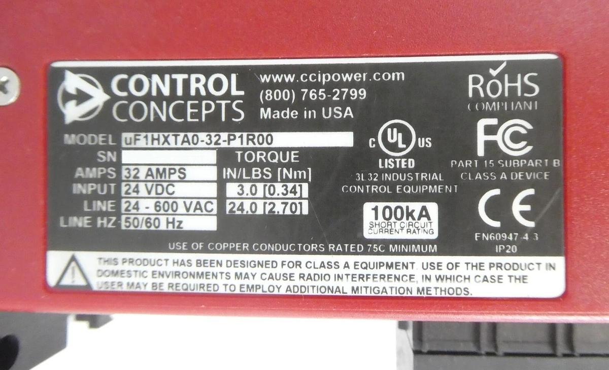 Used Control Concepts uF1HXTA0-32-P1R00 SCR Controller Module MicroFUSION Working