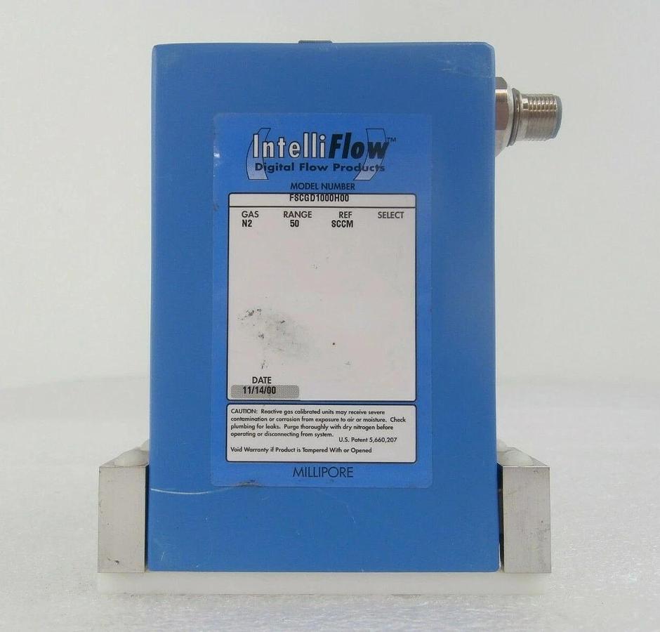 Used Millipore FSCGD1000H00 Mass Flow Controller MFC IntelliFlow 50 SCCM N2 Working