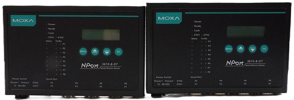 Moxa 3093091000012 8-Port Serial Device Server Nport Lot of 2 New