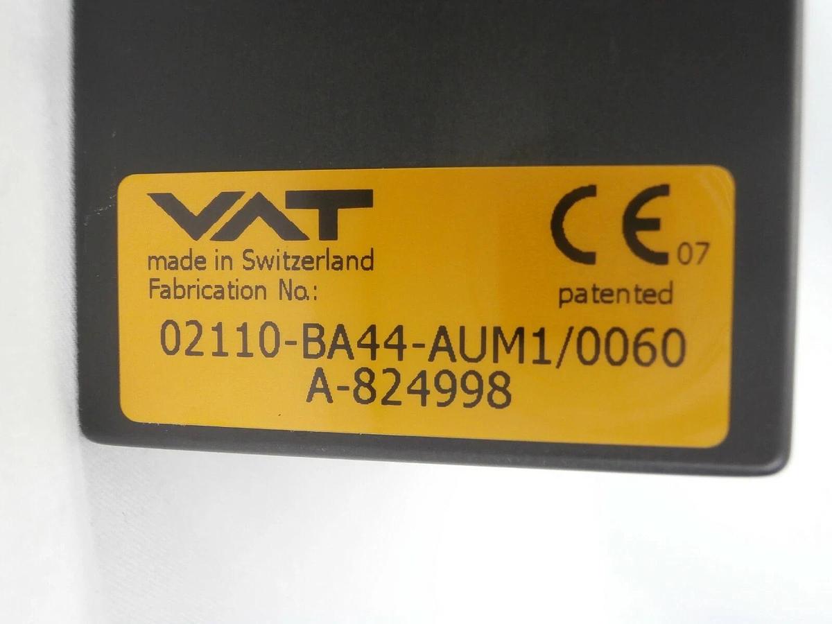 Used VAT 02110-BA44-AUM1 Pneumatic Rectangular Wafer Transfer Valve MONOVAT Spare