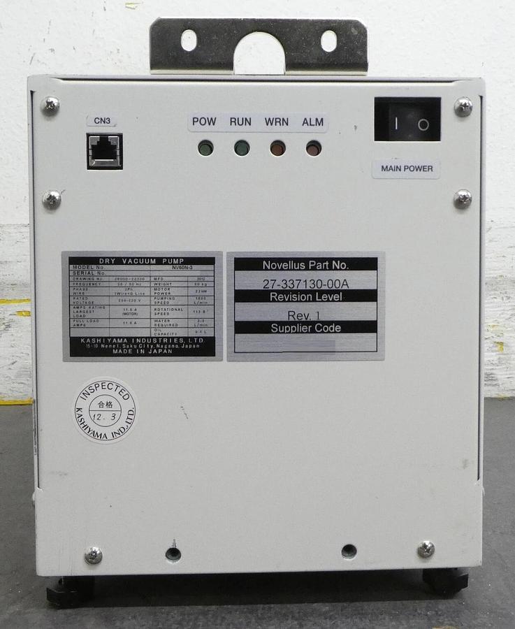 Used Kashiyama NV60N-3 Dry Vacuum Pump NV60 27-337130-00A Lot of 2 Working As-Is