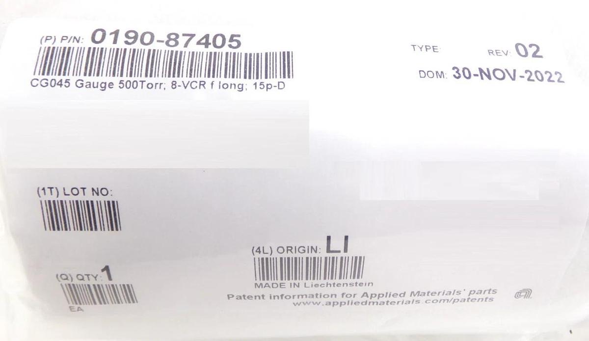 Inficon CG045 Capacitance Gauge Baratron AMAT 0190-87405 Lot of 2 New Surplus