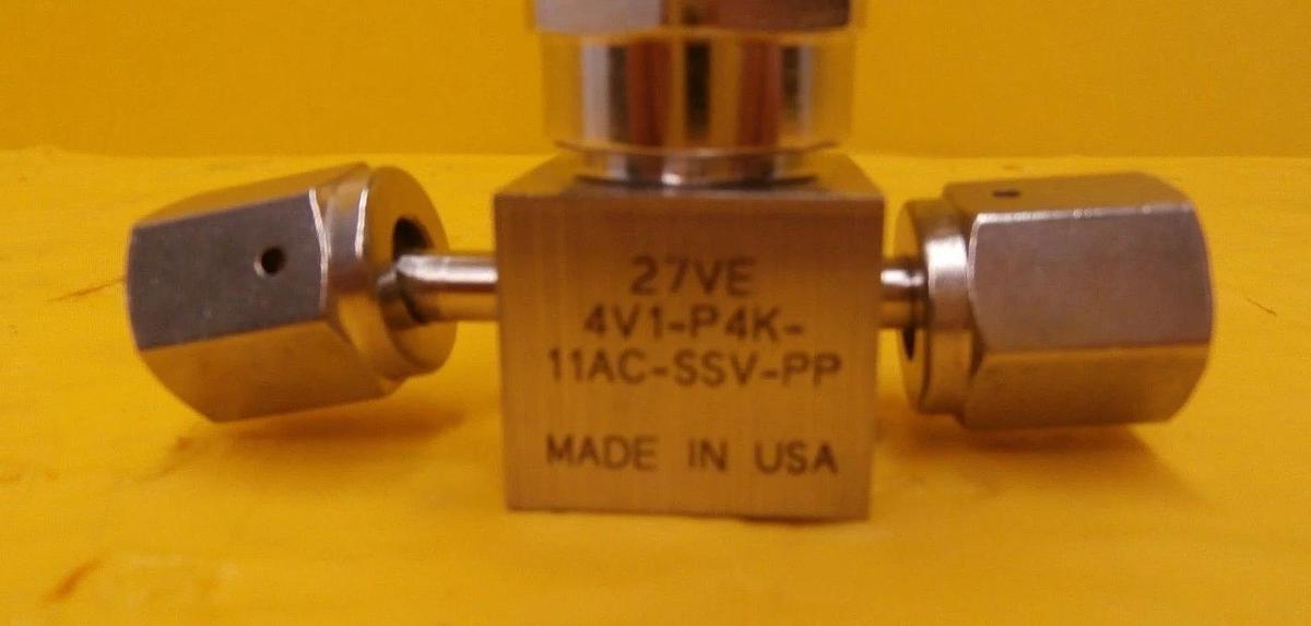 Used Parker Veriflo 4V1-P4K-11AC-SSV-PP High Purity Bellows Valve Used Working