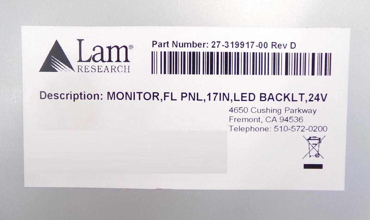 Used Lam Research 27-319917-00 17" LED Industrial Monitor BPC-1703 Novellus Working