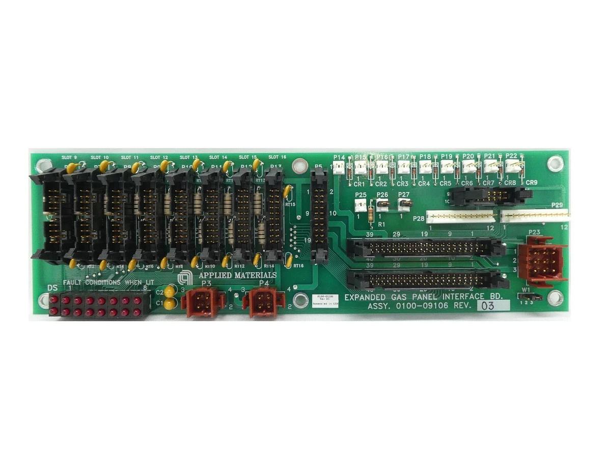 Used AMAT Applied Materials 0100-09106 Expanded Gas Panel Interface PCB Working