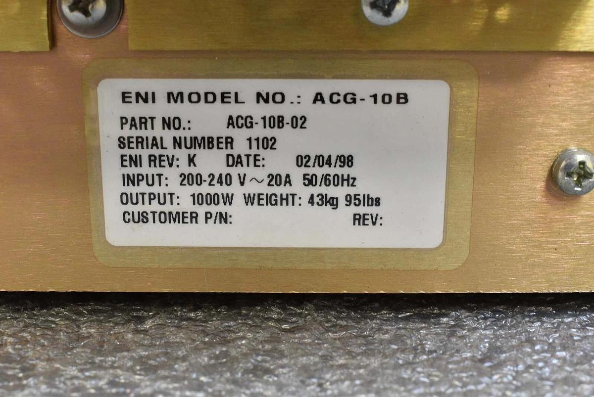 Used ENI Power Systems ACG-10B-02 RF Generator ACG-10B Spare Surplus