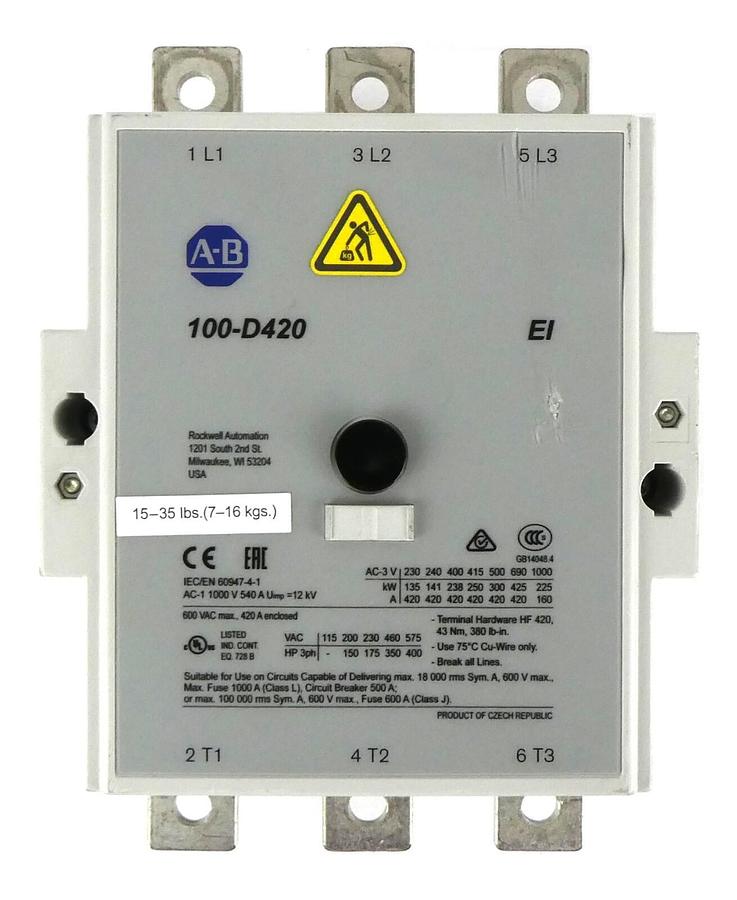 Used AB Allen-Bradley 100-D420 Industrial Contactor 100-D 110-130V Chipped Working