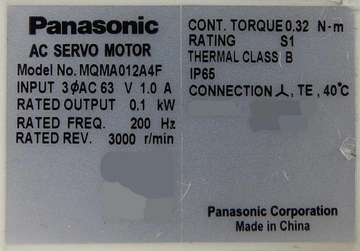 Used Panasonic MQMA012A4F AC Servo Motor Module Reseller Lot of 6 Working Surplus