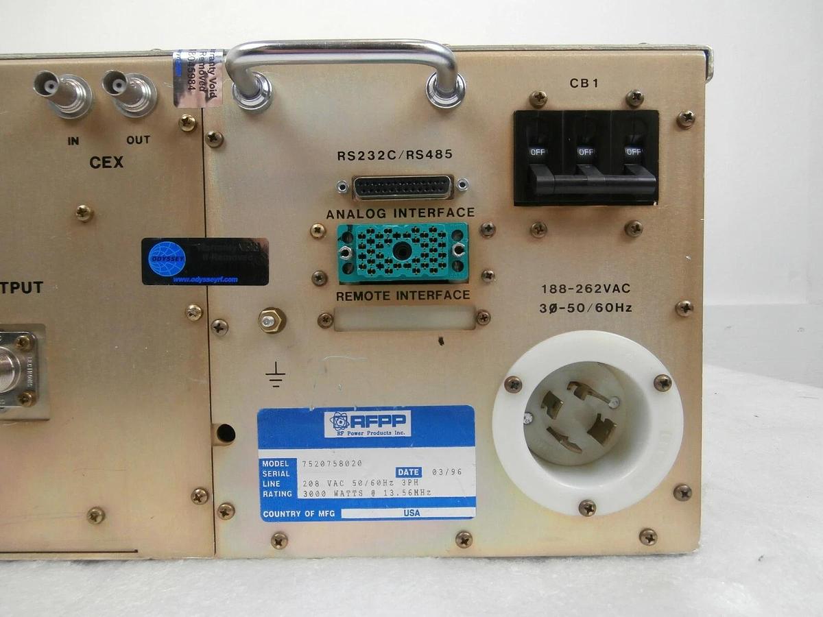 Used RF30S RFPP RF Power Products 7520758020 RF Generator AE Tested Working Surplus