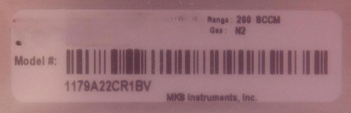 MKS Instruments 1179A22CR1BV Mass Flow Controller MFC 200 SCCM N2 New