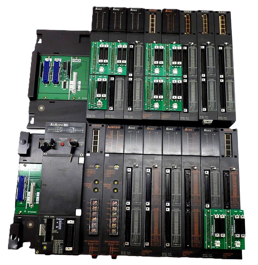 Used Mitsubishi A3Acpu Ax42 Programable Controller MELSEC Reseller Lot of 2 Working