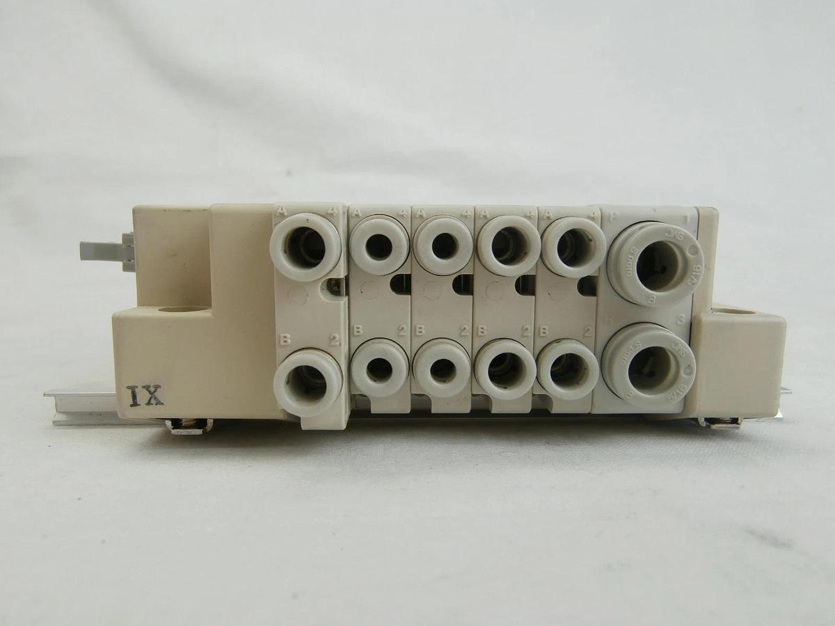 Used SMC 5-Port Pneumatic Manifold Lot of 2 TEL Tokyo Electron 3D80-000053-V1 Used