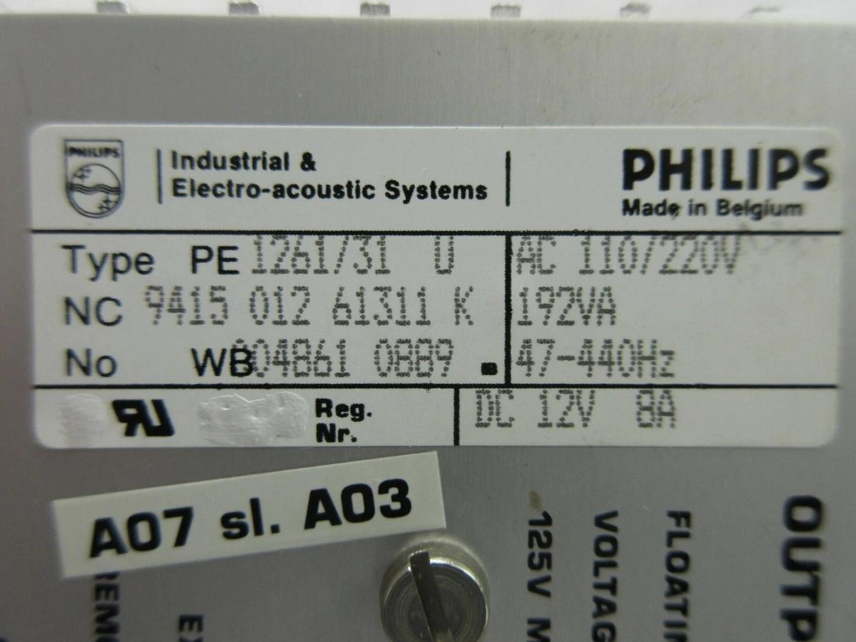 Used Philips 9415 012 61311 K Power Supply PCB Card PE 1261/31 U ASML PAS Used
