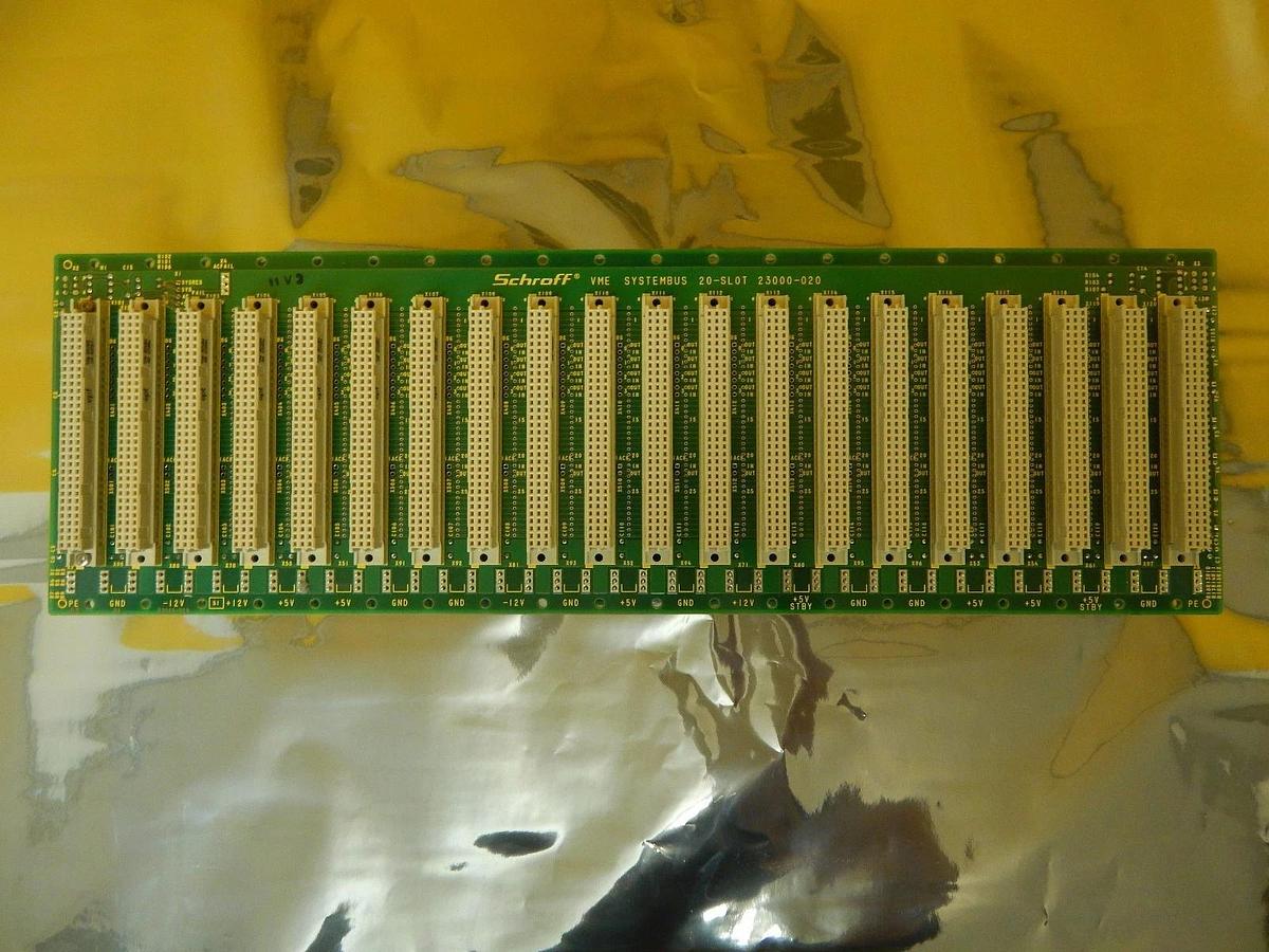 Used Schroff 23000-020 VME Systembus 20-Slot Backplane PCB TEL P-8 Used Working