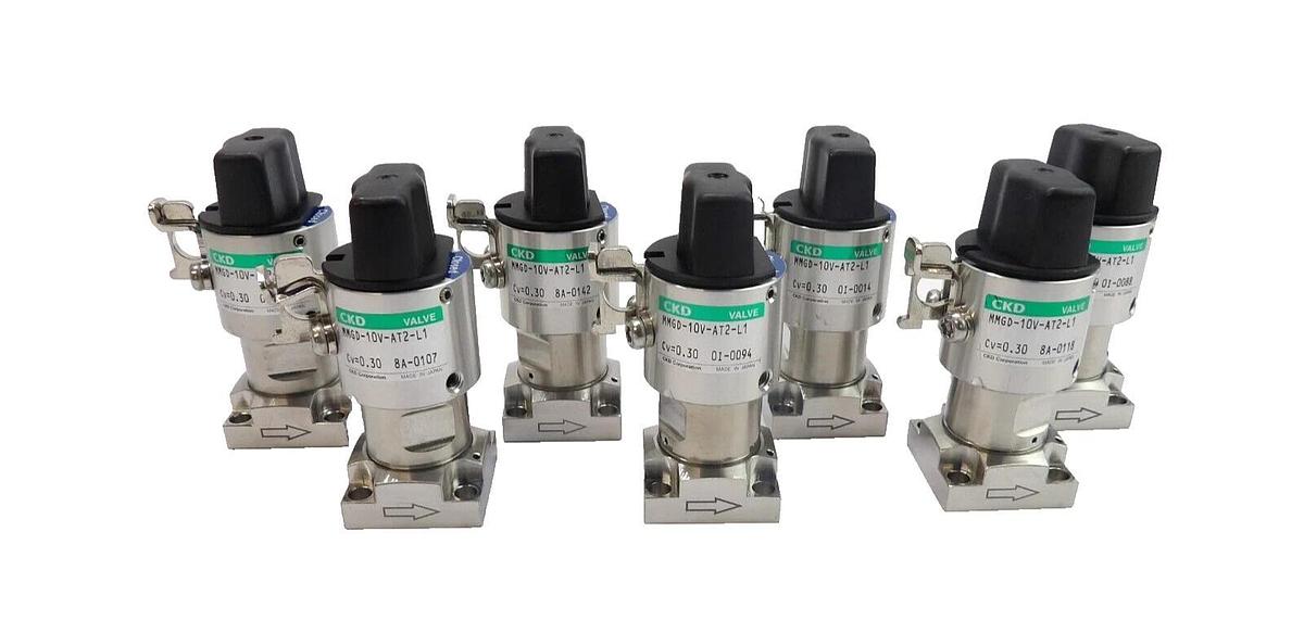 Used CKD MMGD-10V-AT2-L1 2-Port Hybrid Diaphragm Valve Lot of 7 Working Surplus