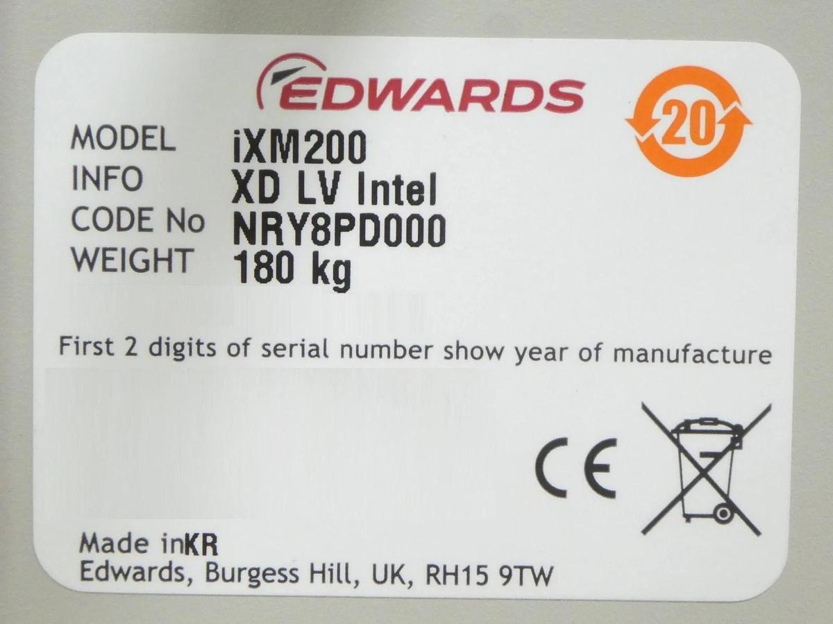 iXM200 Edwards NRY8PD000 Mechanical Dry Vacuum Pump XD LV New Surplus