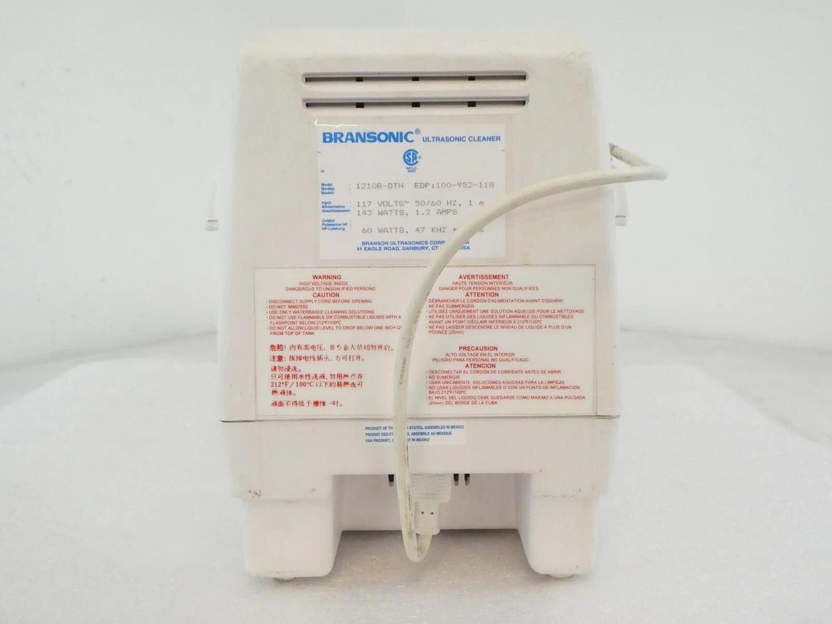 Used Branson 1210R-DTH Heated Ultrasonic Cleaner Bransonic 1210 Tested Working