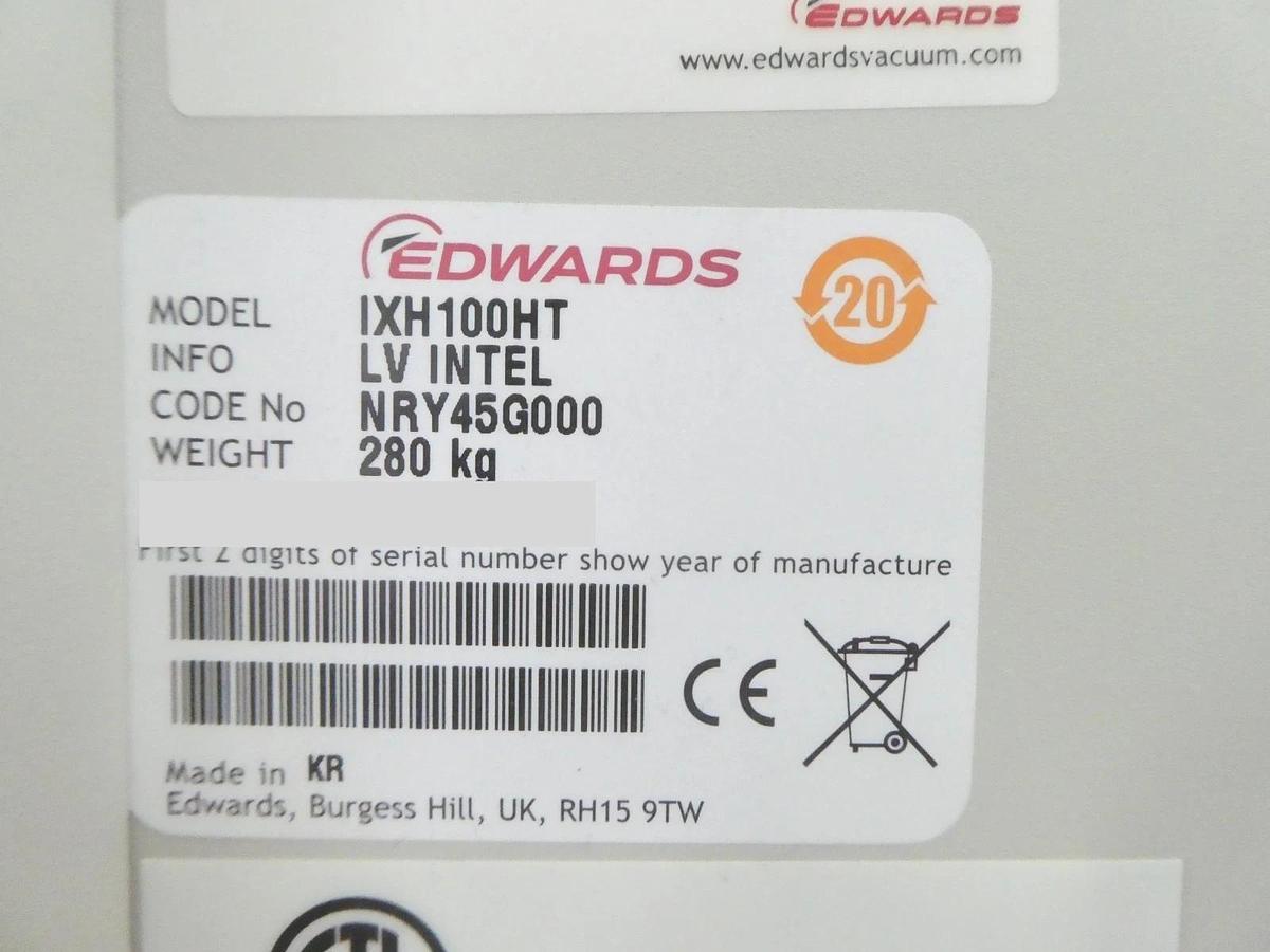 Refurbished iXH 100HT Edwards NRY45G000XS Vacuum Pump IXH100 208V Manufacturer Refurbished