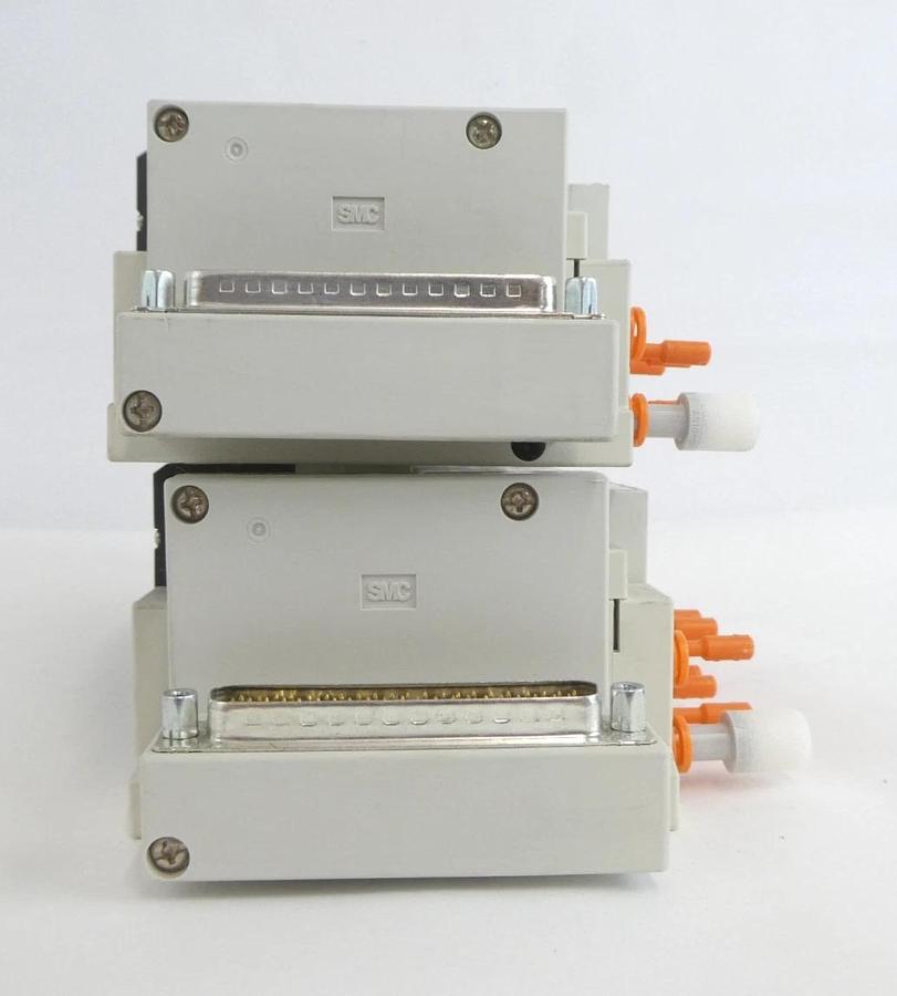 Used SMC SS5V1-DUT00914 15-Port Pneumatic Manifold Lot of 4 Working