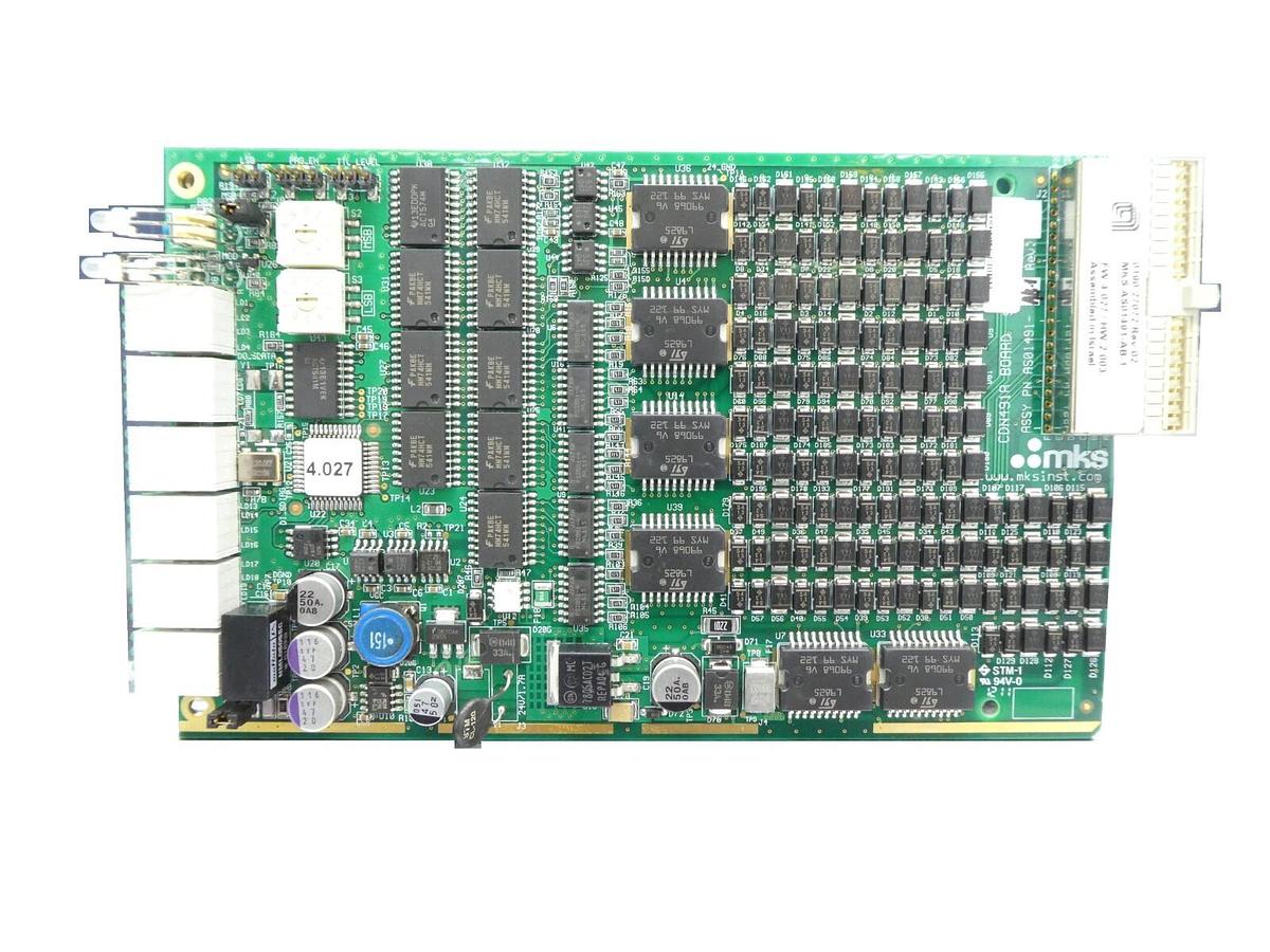 Used MKS Instruments AS01491-AB-1 PCB Card CDN491R AMAT 0190-27072 Missing Face Plate