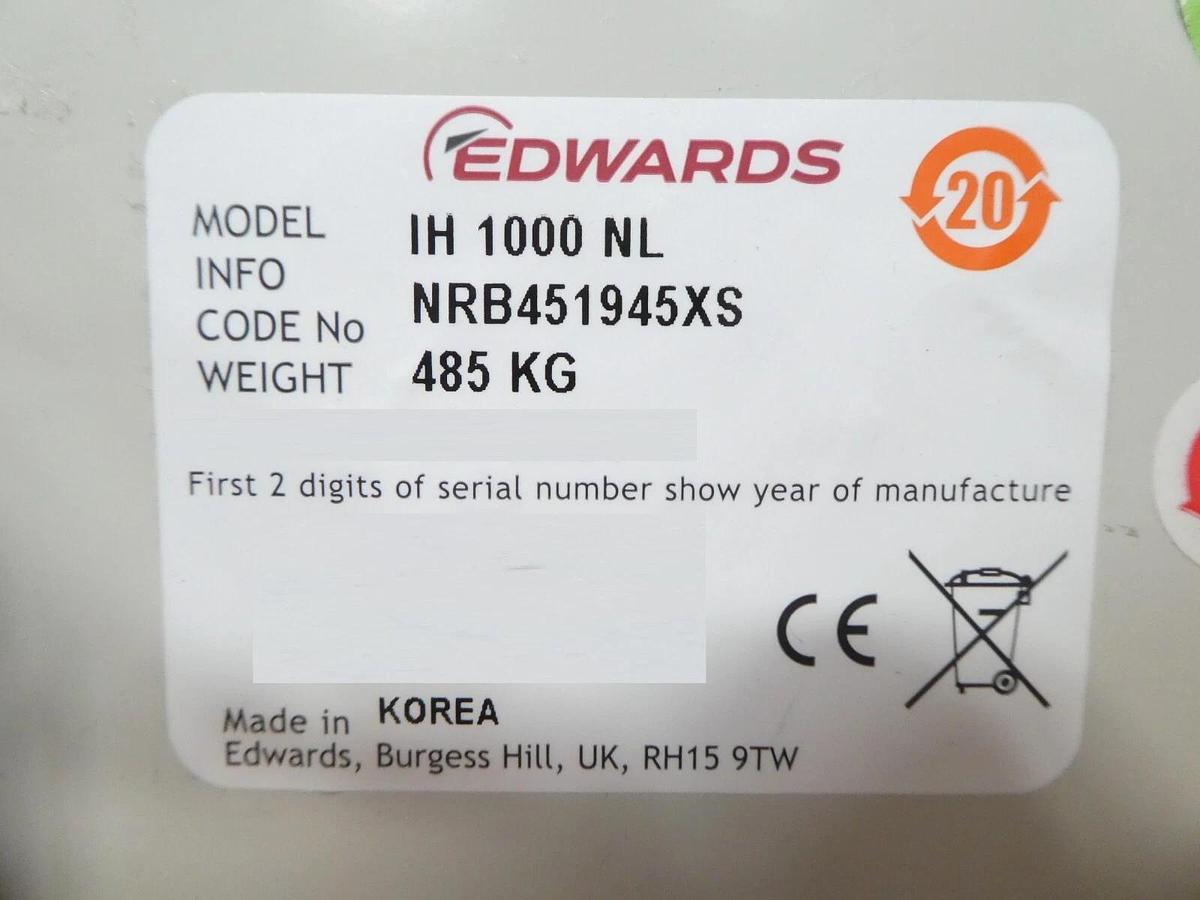 Refurbished iH 1000 NEW LOOK Edwards NRB451945XS Dry Pump IH1000 Manufacturer Refurbished