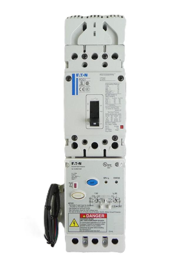 Used Eaton PDG13C0050TFFN 3 Pole Industrial Circuit Breaker PDG1 ELEBN3125W Working