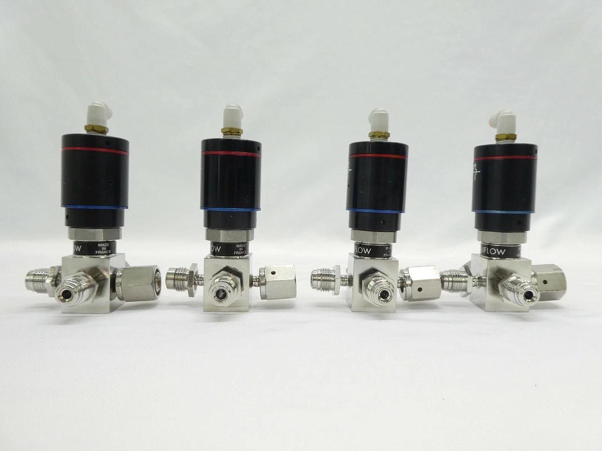 Used Qualiflow 2x10-9atm.cm3/Sec 4-Way Pneumatic Valve Lot of 4 Working Surplus