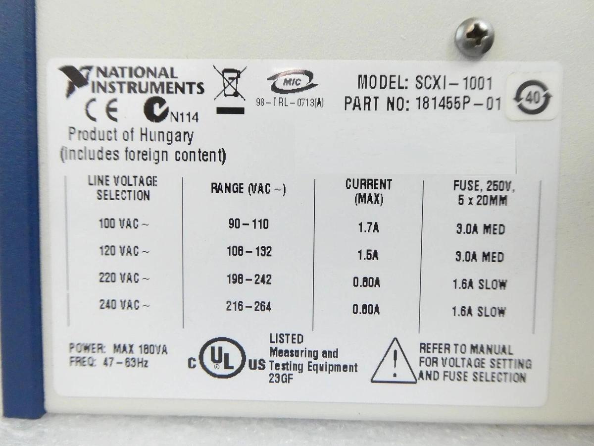 Used National Instruments SCXI-1001 Controller SCXI-1124 SCXI-1162HV SCXI-1163R Spare