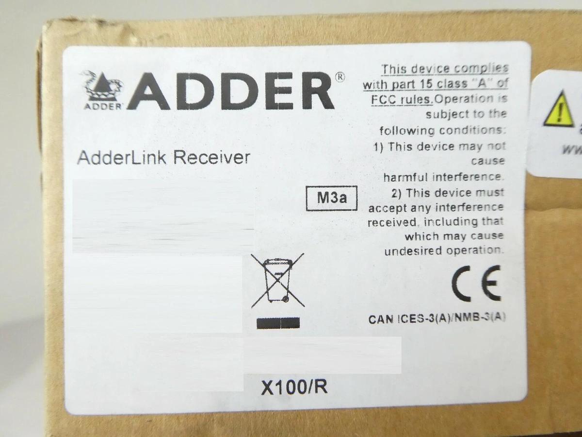 Used Adder X100/R ADDERLink Extender Receiver Reseller Lot of 4 New Surplus