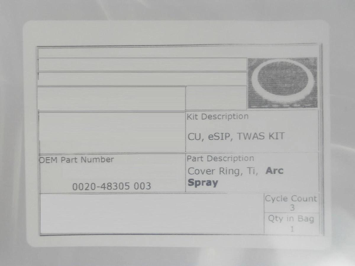 Refurbished AMAT Applied Materials 0200-48305 Cover Ring Ti Arc Spray Copper Cu Refurbished