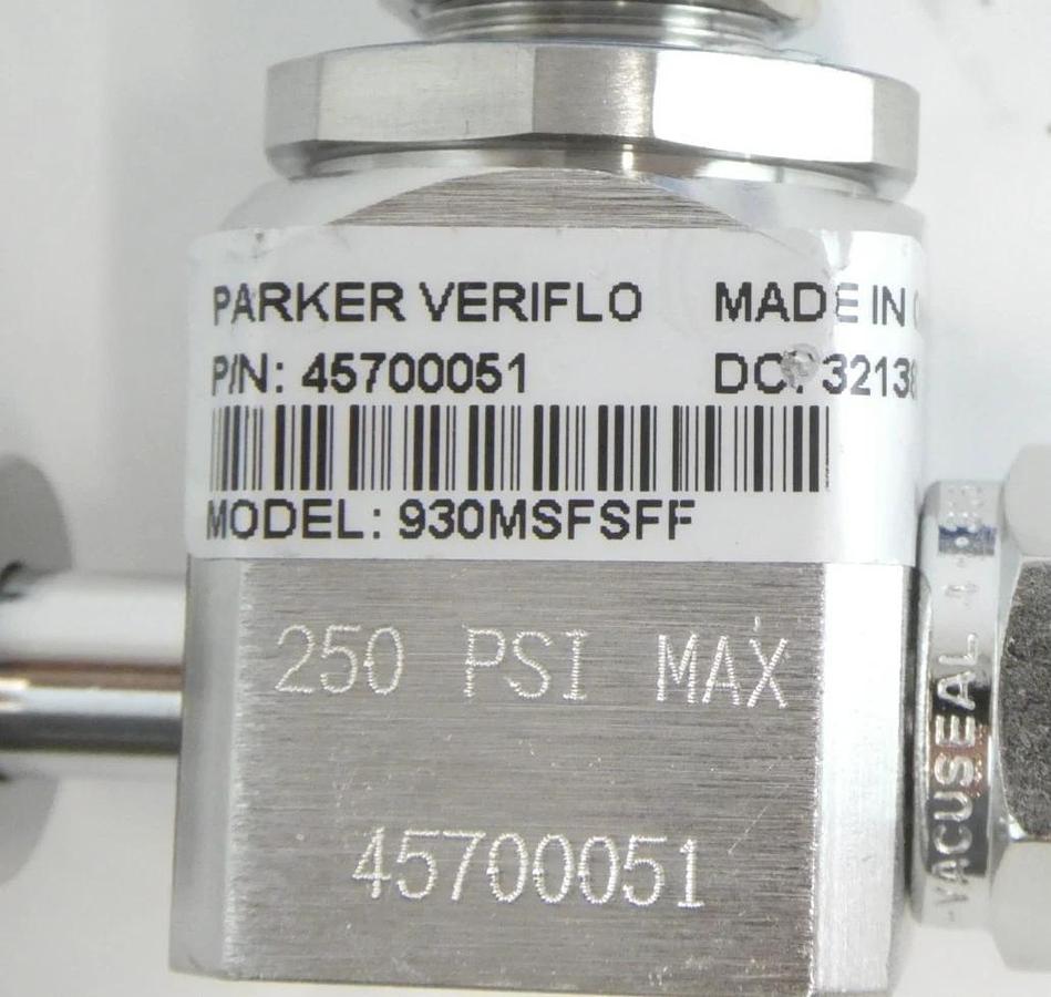 Used Parker Veriflo 930MSFSFF Diaphragm Valve Lot of 5 Working