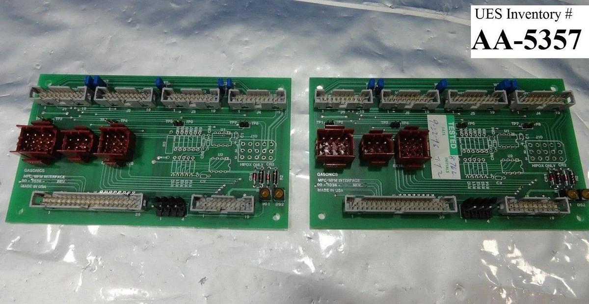 Used Gasonics 90-1036-01 MFC/MFM Interface PCB Revision C Lot of 2 Used Working