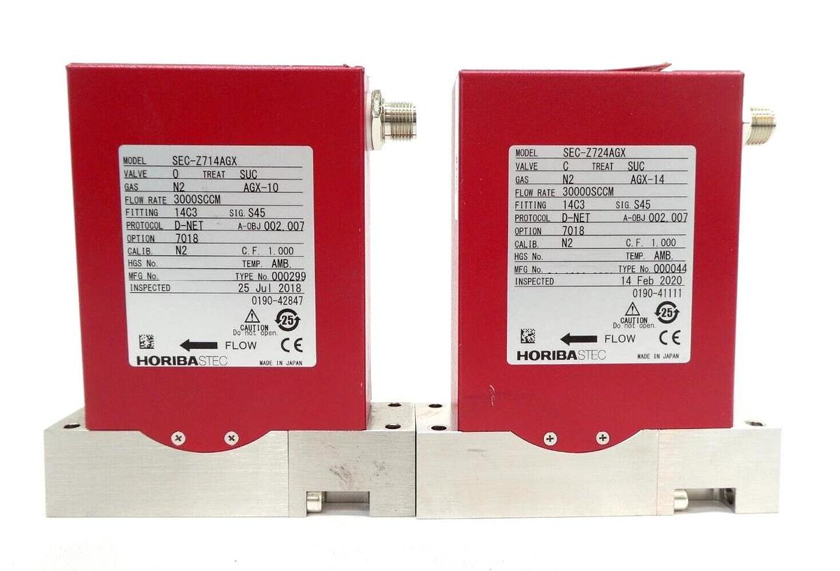 Used Horiba STEC Z700 Mass Flow Controller MFC SEC-Z714AGX SEC-Z724AGX Lot of 7